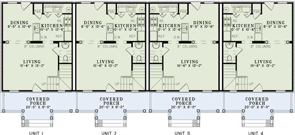 Floor Plan First Story of Multi-Unit Plan #153-1253